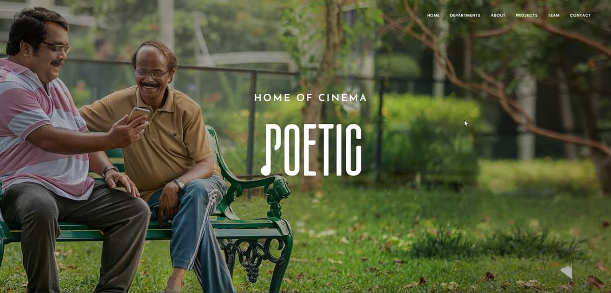 Poetic – Film Production & Post‑Production Studio Landing Page